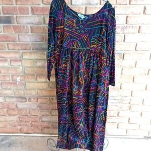 Vintage 1980's geometric print,best friends dress